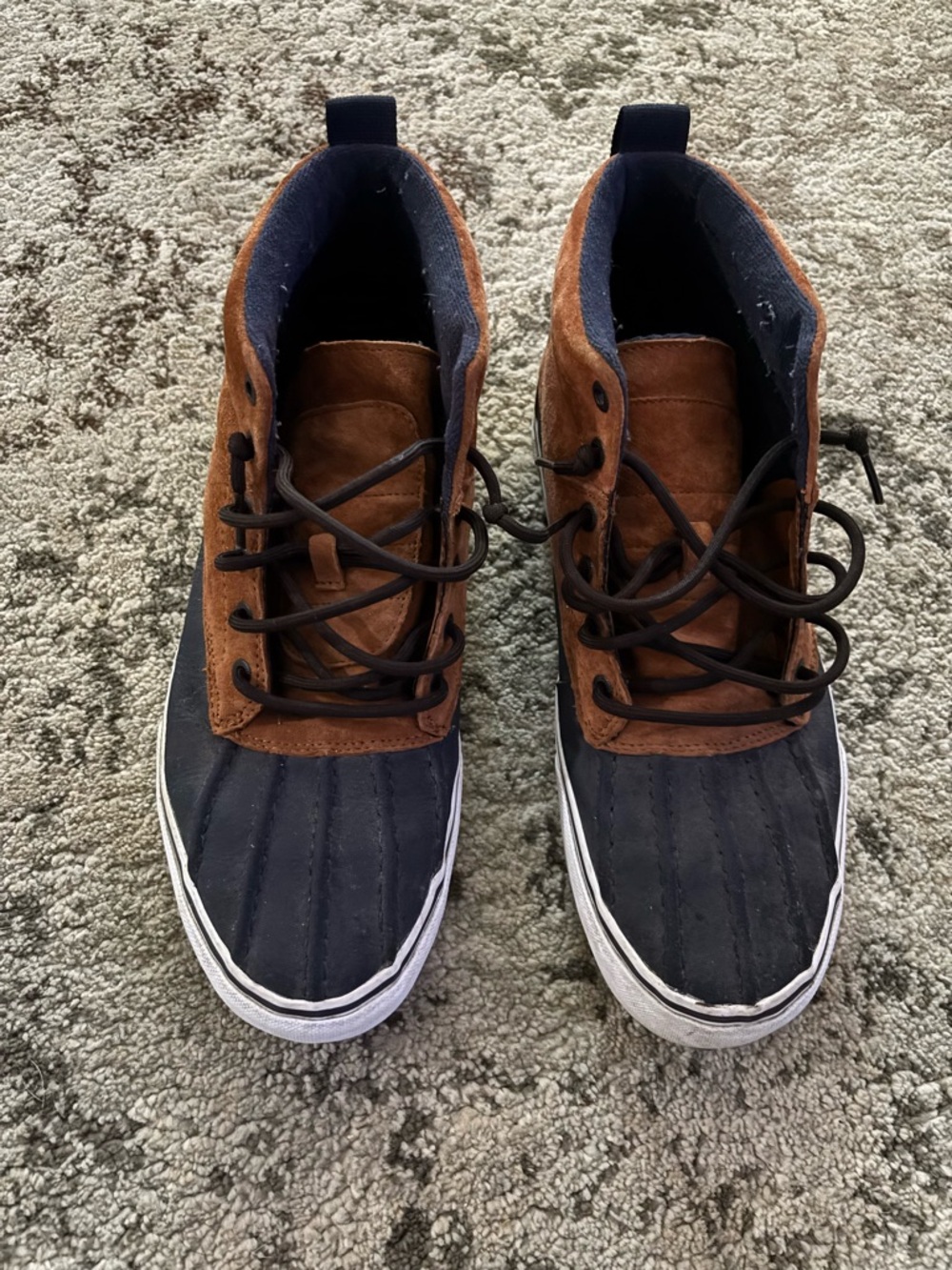 Vans Men's Two-Tone Navy and Brown Duck Boots Casual Lace-Up Shoes